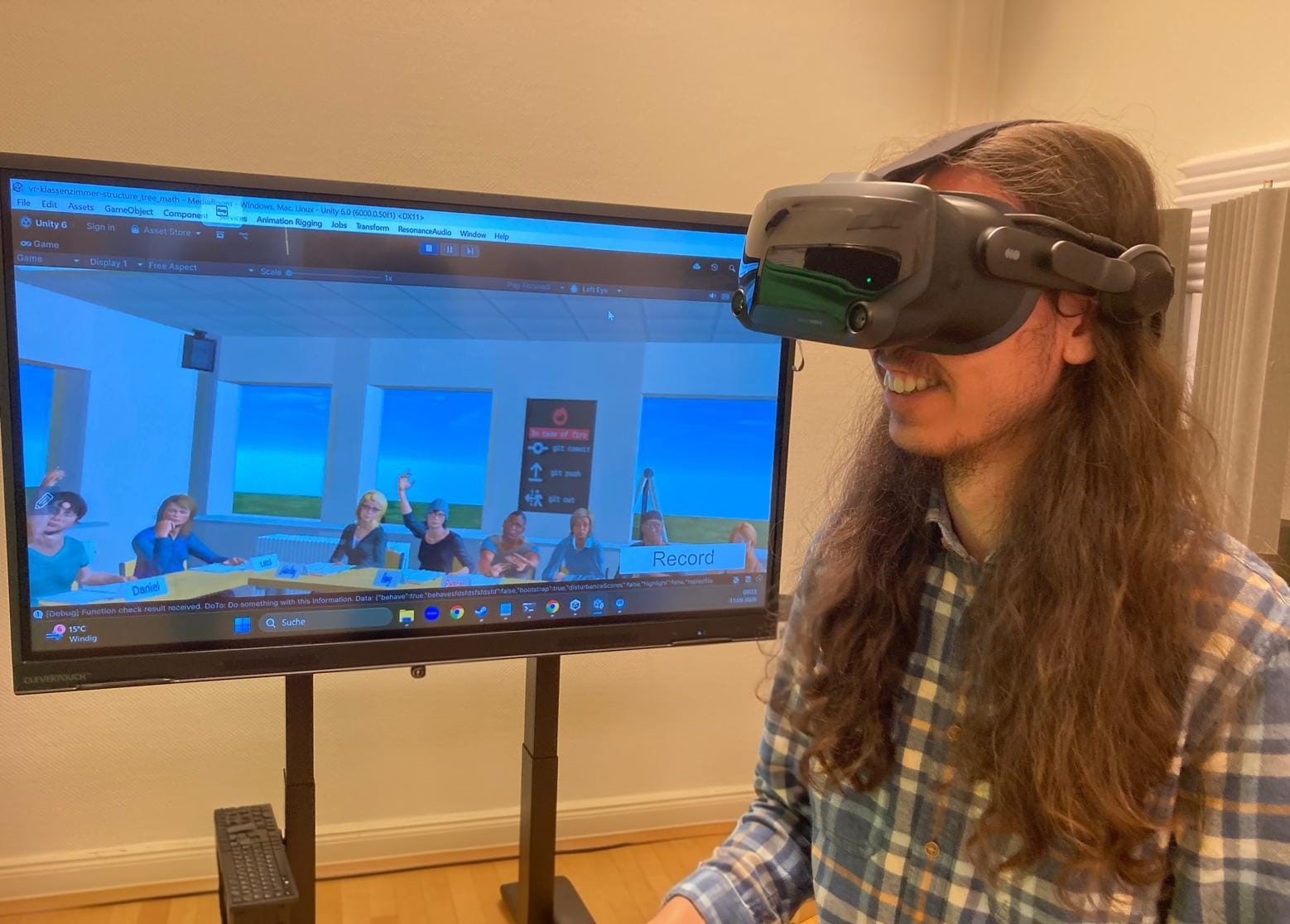 Mathematik Lehramt Student in einer Virtuell Realty Übung